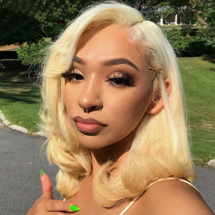 613 Blonde T Part Lace Front Brésilien Body Wave Lace Front Bob Perruques