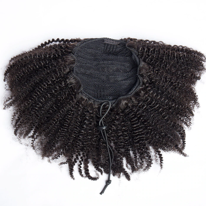 Ship In 24Hours-Lumiere Kinky Curly Drawstring Ponytail Human Hair Extensions For African American