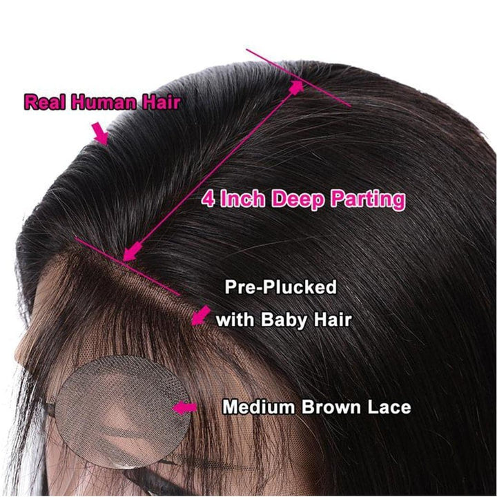 lumiere 360 Straight Lace Frontal Wigs Human Hair Wigs With Baby Hair