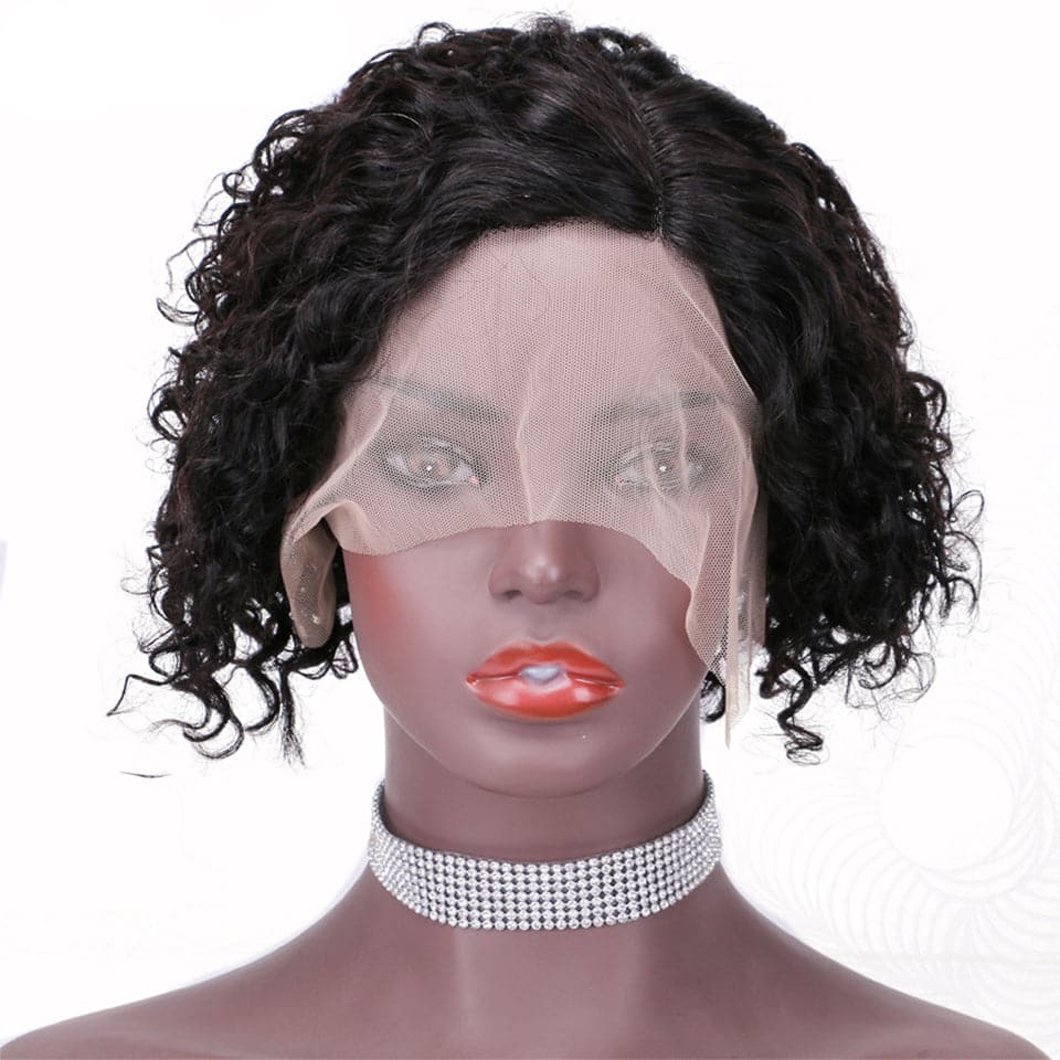 Ship In 24Hours-Lumiere Water Wave Short Bob T Part Lace Left Side Part Wig For Women Pre Plucked Hairline