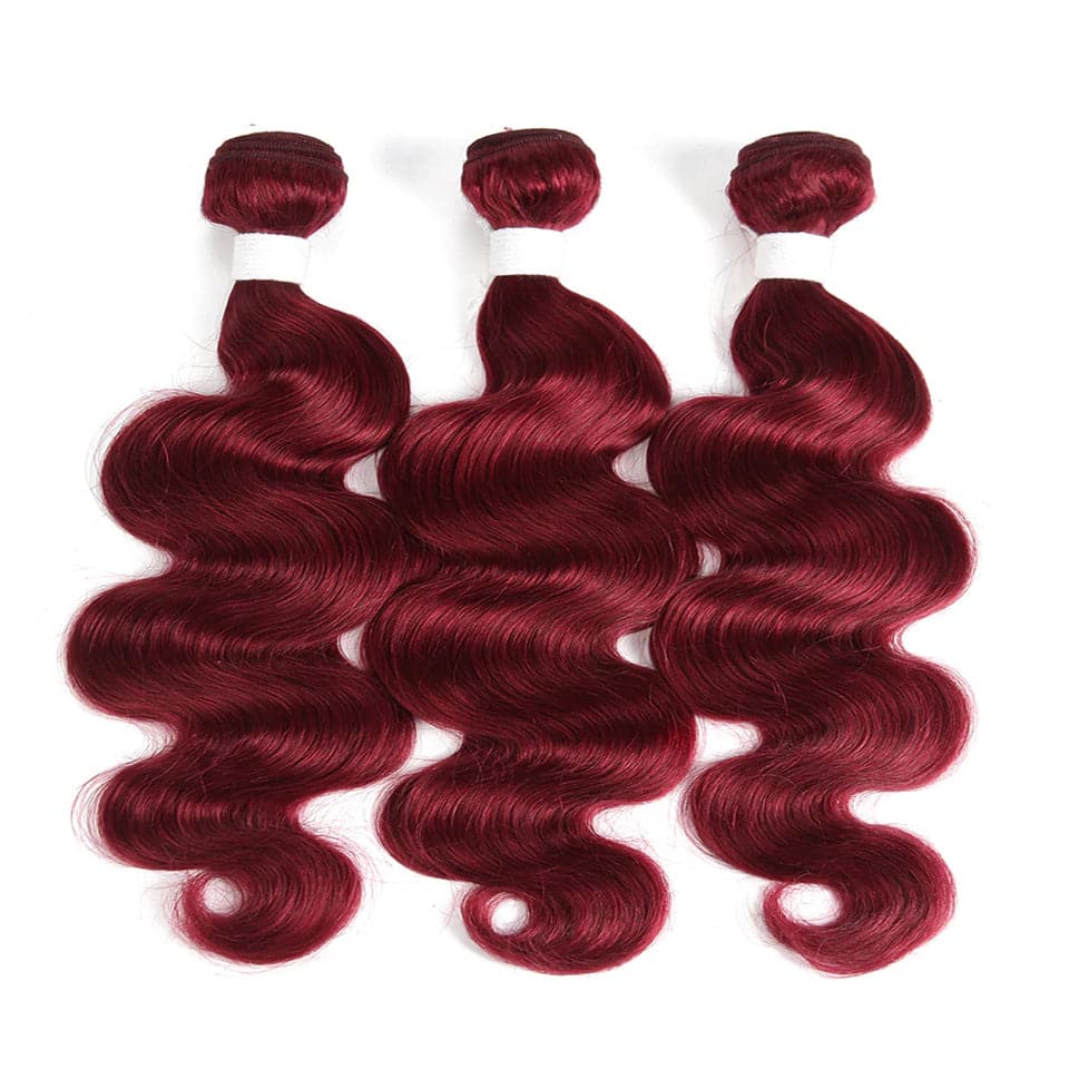 Red Bundles Burg Body Wave 3 Bundles 100% Virgin Human Hair Extension