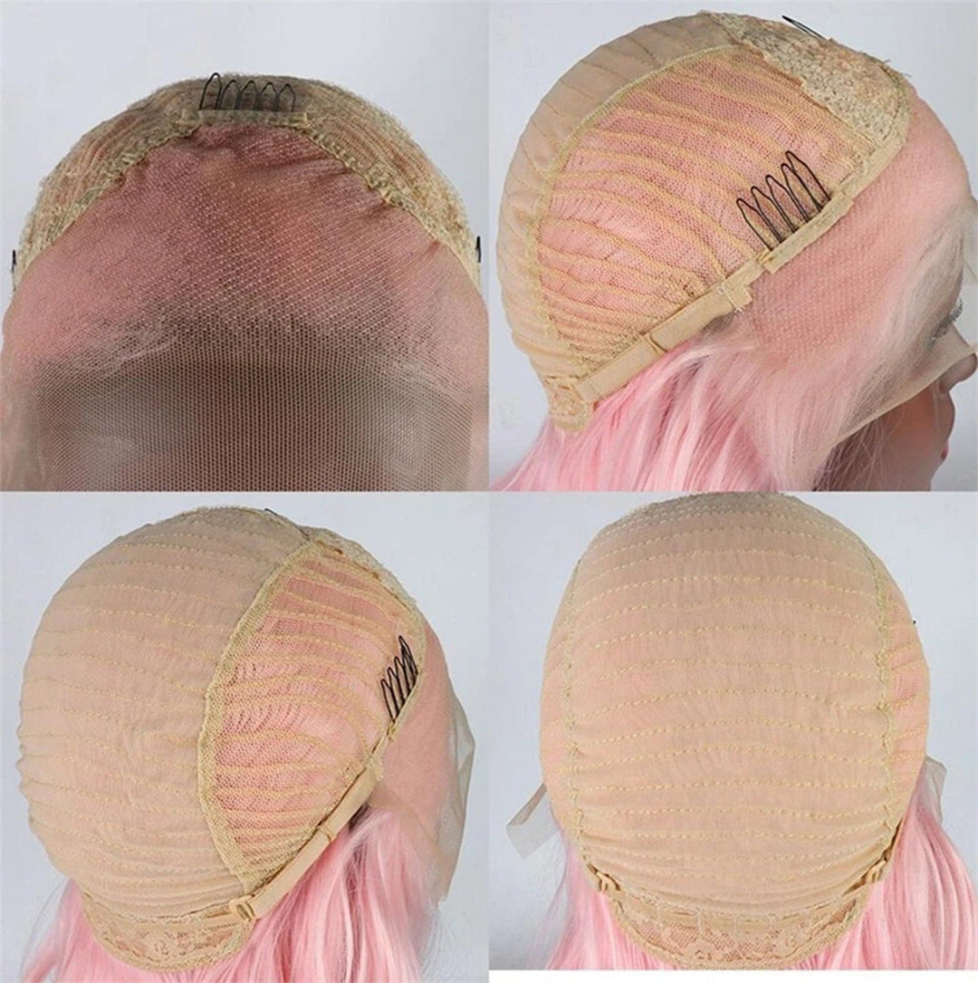 Light Pink Straight HD Lace Front Wigs Virgin Human Hair