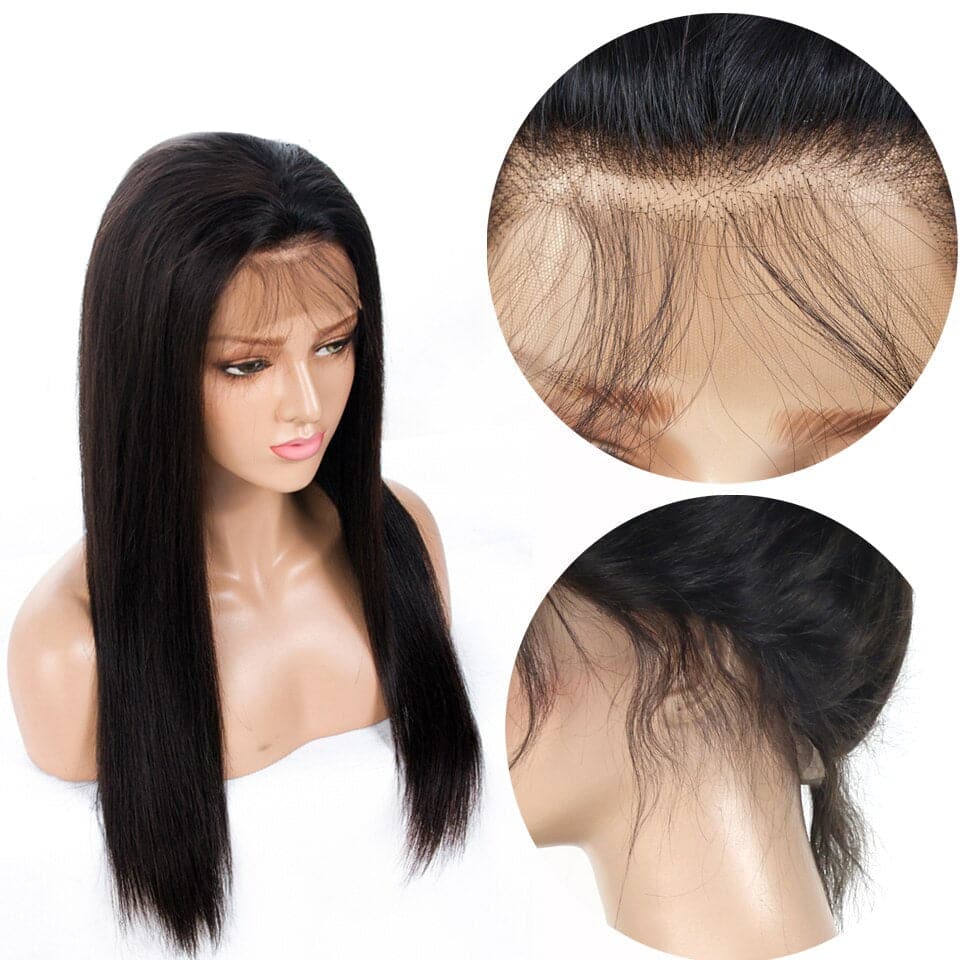 Straight Hair 360 Lace / 5x5 closure Human Hair Wigs Pre-Plucked with baby hair