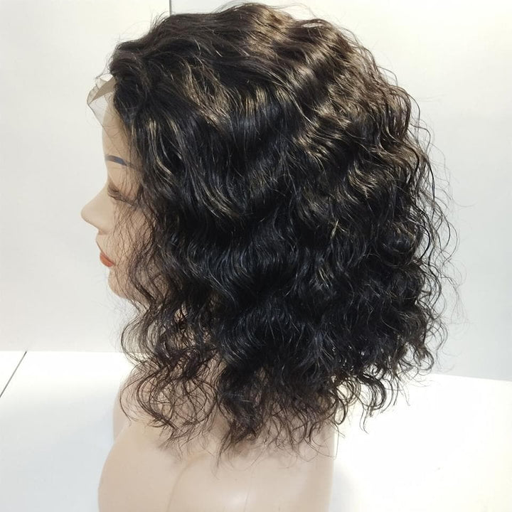 Water Wave Bob Human Hair Wigs for Black Women 13x4 Lace Front Pre Plucked - Lumiere hair