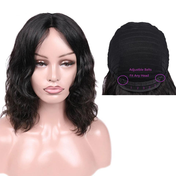 Natural Body Wave Short Bob Full Machine Made None Lace Wig For Black Women