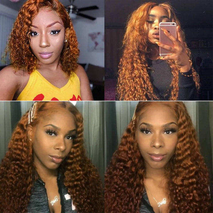#30 Deep Wave 4x4/5x5/13x4 Lace Closure/Frontal 150%/180% Density Wigs For Women