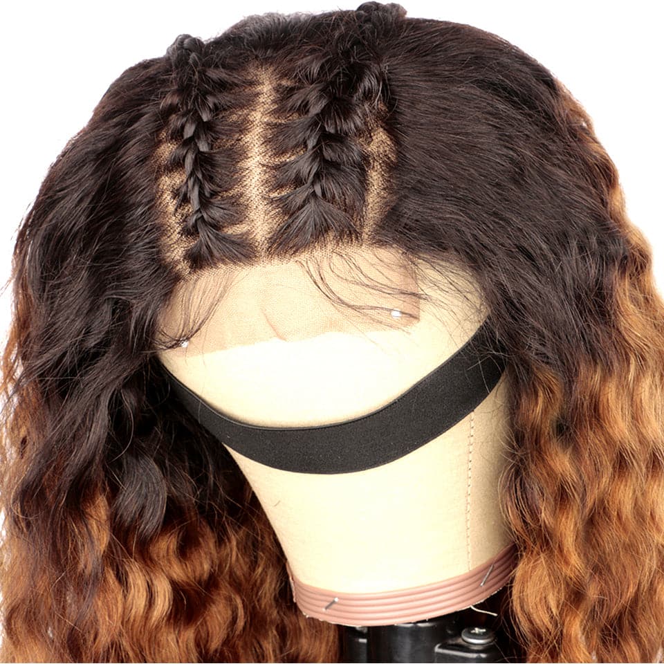 Lumiere 1B/30 Ombre Deep Wave 4x4/5x5/13x4 Lace Closure/Frontal 150%/180% Density Wigs For Women Pre Plucked