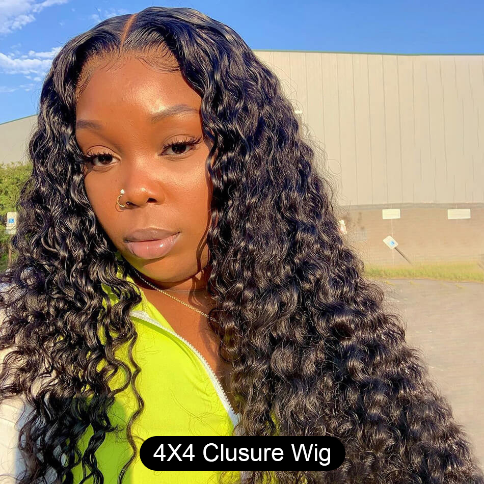 Luxury Deep Wave 5x5 Lace closure & 13x4 frontal Wigs Virgin Human Hair transparent HD lace 150% 180% Density - Lumiere hair