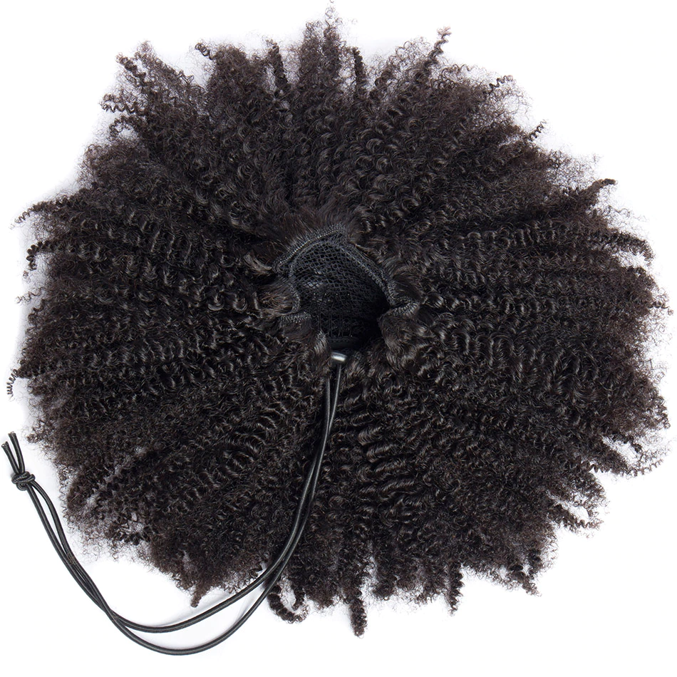 Ship In 24Hours-Lumiere Kinky Curly Drawstring Ponytail Human Hair Extensions For African American