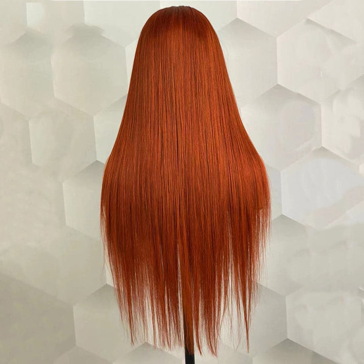 #350 Ginger Straight HD Transparent Lace Frontal Wigs For Women Human Hair