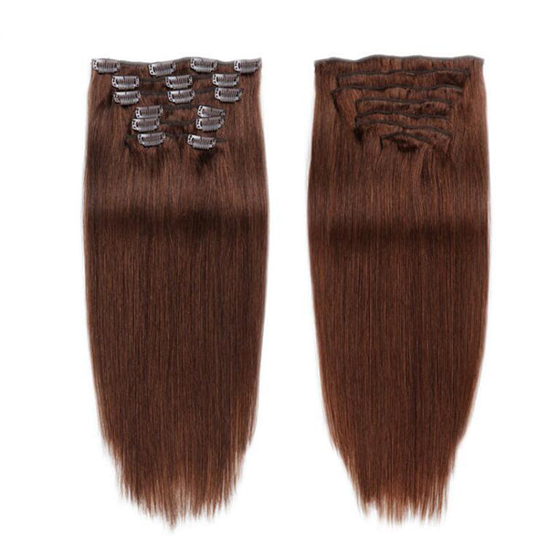 Pince à cheveux droite #4 dans les extensions de cheveux humains 7 pièces/ensemble 120G