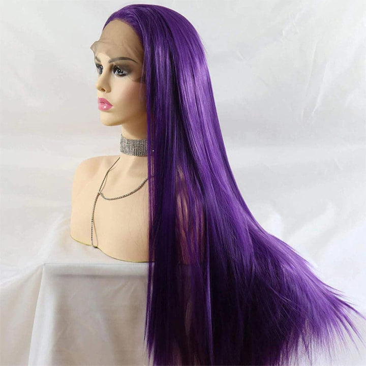 Lumiere Purple Straight Lace Front Wig 13x4 Transparent Lace Wig Remy Human Hair Wigs Pre plucked