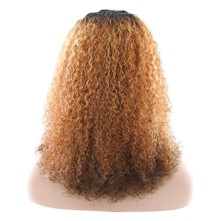 Afro Kinky Curly OP#27 Long Human Hair Wigs For Women None Lace