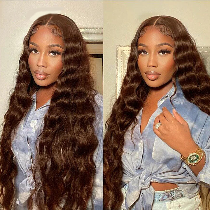 #4 Brown Loose Deep 4 Bundles Remy 100% Human Hair(No Code Need)
