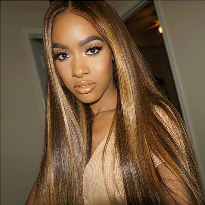 Highlight #4/27 Straight 3 Bundles 100% Virgin Human Hair Extension(No Code Need)