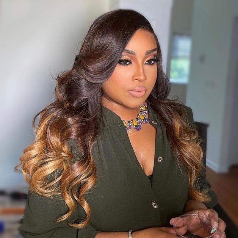 Malaysian Ombre 1b/4/27 Body Wave 4 Bundles with 4X4 lace Closure Human Hair - Lumiere hair