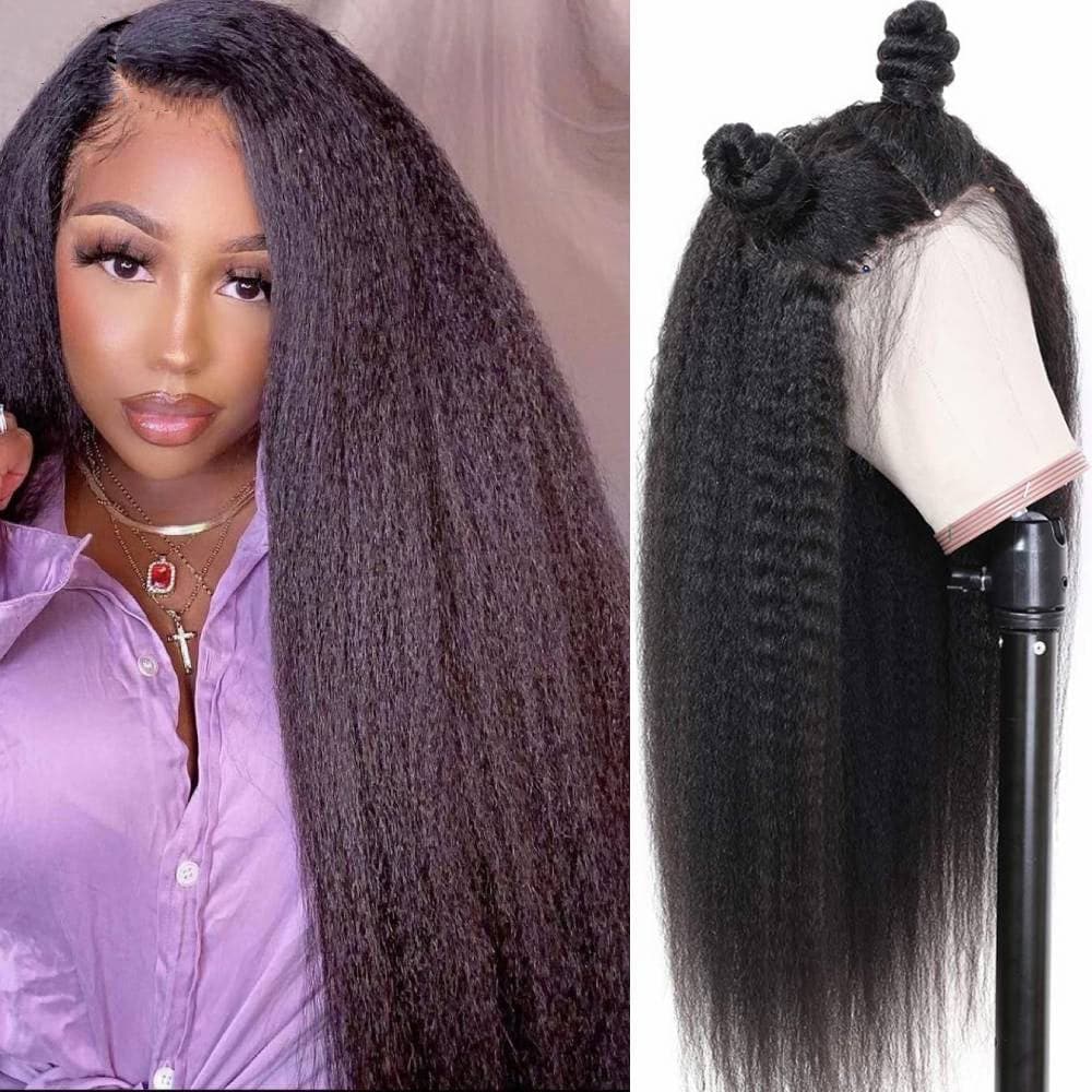 Lumiere Kinky Straight Lace Frontal Human Hair Wigs Pre-Plucked 150% Density - Lumiere hair
