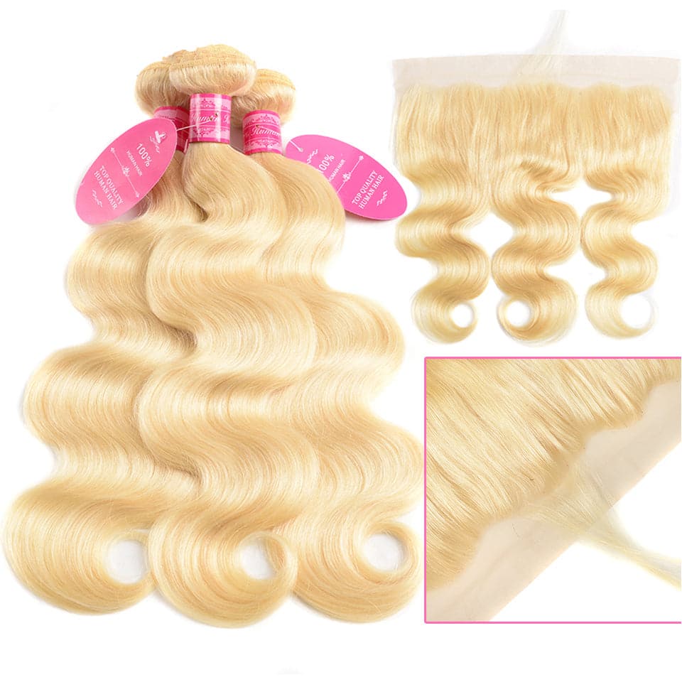 lumiere 613 Blonde Body Wave 4 Bundles with 13*4 Frontal Human Virgin Hair - Lumiere hair