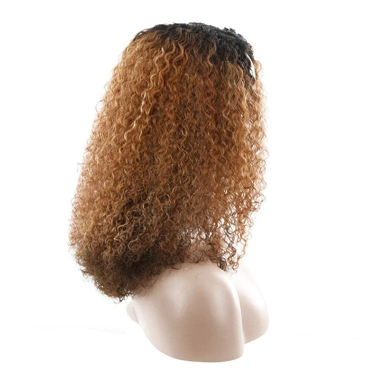 Afro Kinky Curly OP#27 Long Human Hair Wigs For Women None Lace