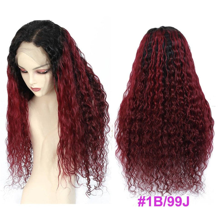 Lumière 1B/99J Ombre crépus bouclés 4x4/5x5/13x4 fermeture à lacet/frontal 150%/180% densité perruques pour femmes pré-plumées