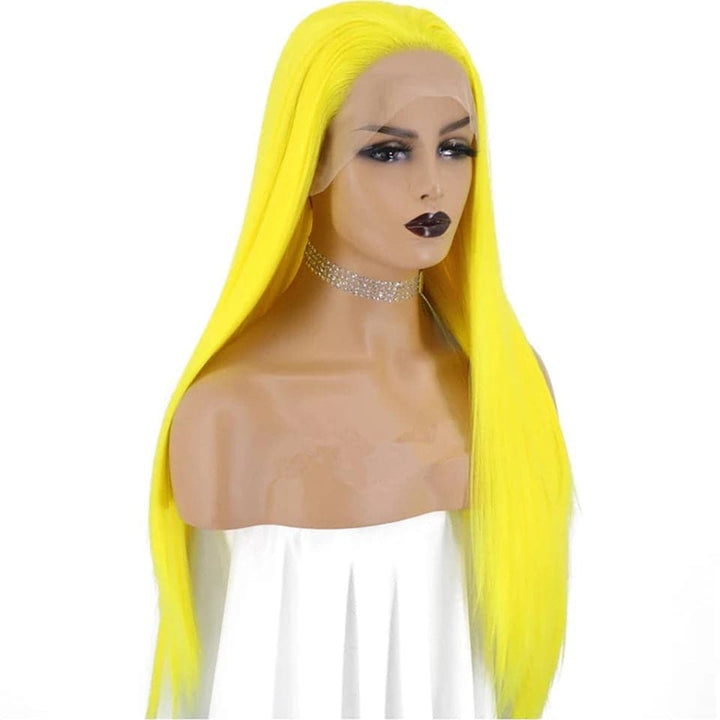 Cheveux humains vierges de perruques frontales en dentelle droite jaune avec des cheveux de bébé