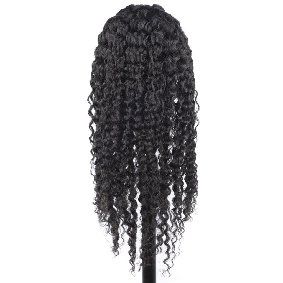 U Part Wig Human Hair Wig Deep Wave Human Hair Wigs Natural Black