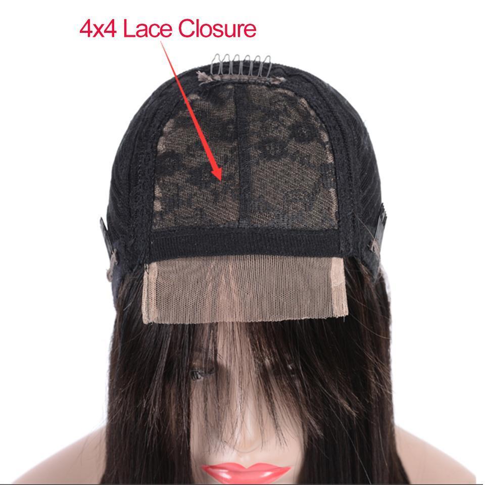 Straight 4x4 Lace Closure HD Transparent Lace Wigs Human Hair