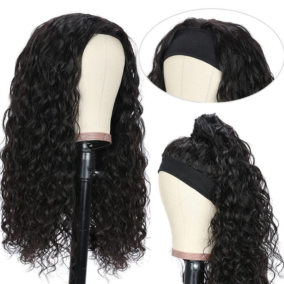 Lumiere Water Wave Headband Human Hair Wig For Black Women