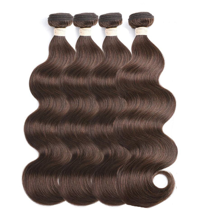 lumiere Color #4 Brown body wave 4 Bundles 100% Virgin Human Hair Extension - Lumiere hair