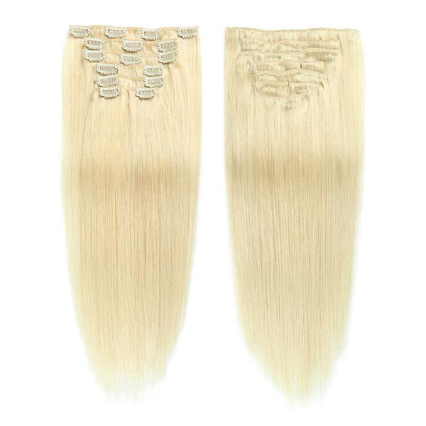 Pince à cheveux droite colorée #60 dans les extensions de cheveux humains 7 pièces/ensemble 120G