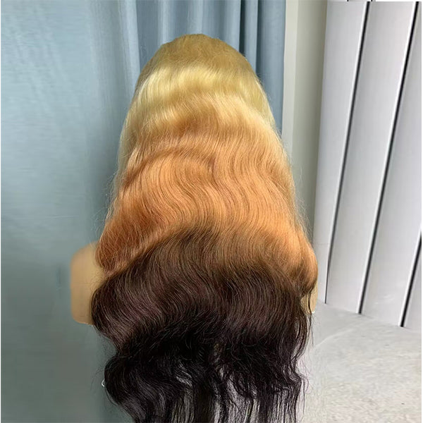 613 Ombre Blonde Body Wave Lace Front Wig Transparent Colored Human Hair Wigs Brazilian Virgin Hair Wigs for Women Wig