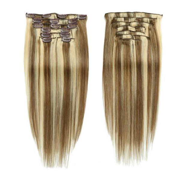 #8/613 Pince à cheveux droite en surbrillance dans les extensions de cheveux humains 7 pièces/ensemble 120G