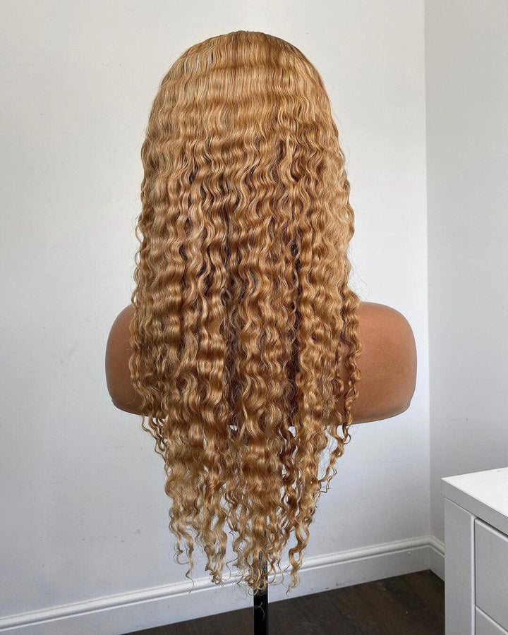#27 Kinky Curly 4x4/5x5/13x4 Lace Closure/Frontal 150%/180% Densité Perruques Pour Femmes Pré Pincées