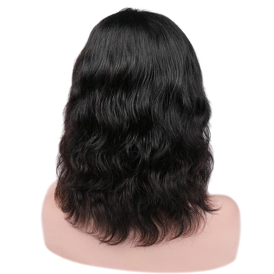 Natural Body Wave Short Bob Full Machine Made None Lace Wig For Black Women