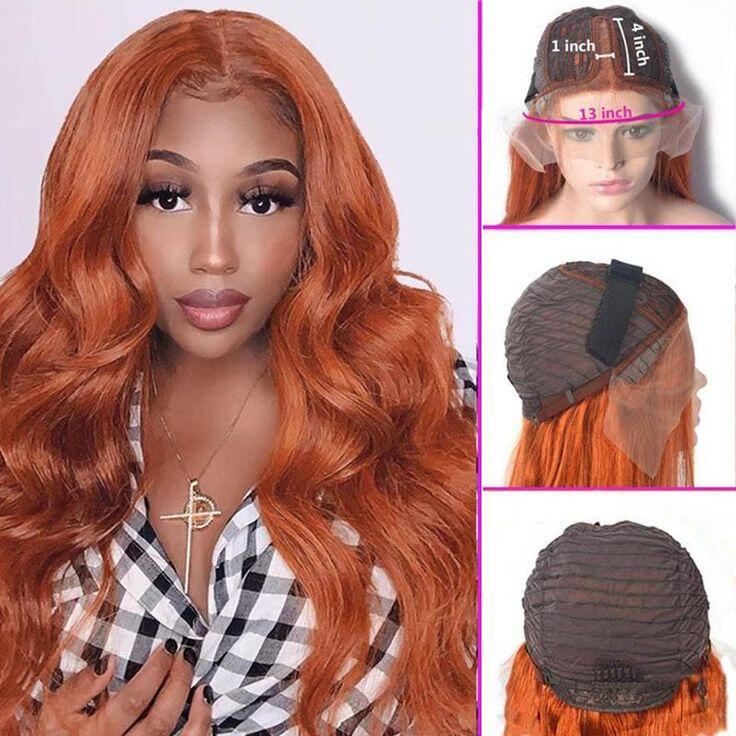 Orange Ginger body wave 4x4/13x4 Lace Front Wig Human Hair Wigs For Women