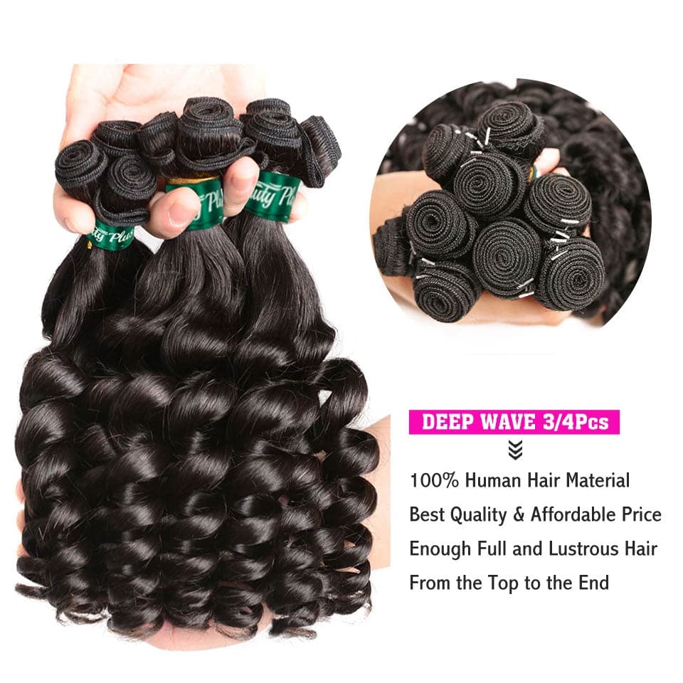 3 Bundles 10A Funmi Loose Wave Hair Bundles de cheveux humains Couleur naturelle