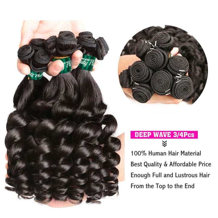 3 Bundles 10A Funmi Loose Wave Hair Bundles de cheveux humains Couleur naturelle