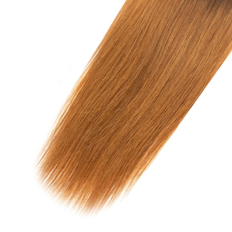 lumiere 1B/30 Ombre Straight Hair 4 Bundles With 4x4 Lace Closure Pre Colored human hair - Lumiere hair
