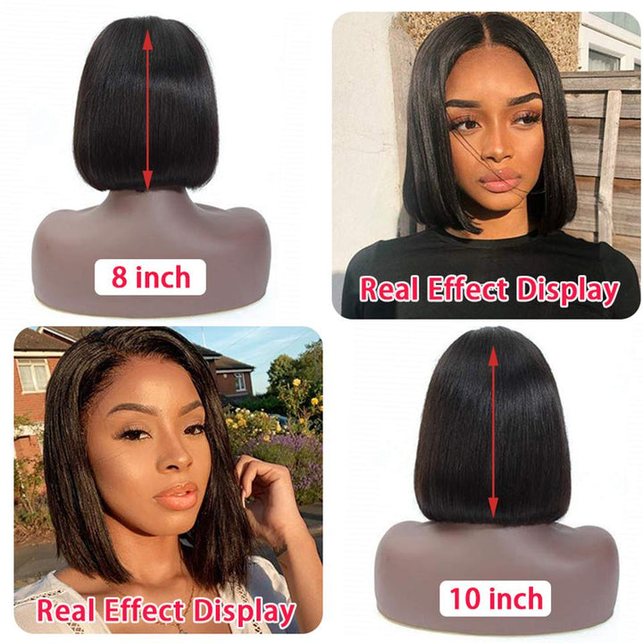 Straight Bob 13X1 T Part Lace Brazilian Wigs For Black Women
