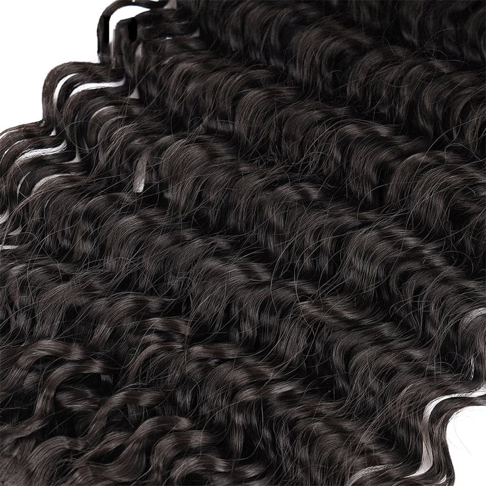 Brazilian Deep Wave Clips In 8PCS 120Grams/Set Natural Color Weft Extensions