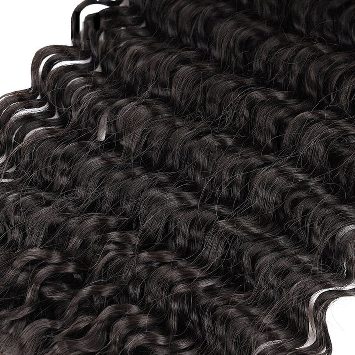 Brazilian Deep Wave Clips In 8PCS 120Grams/Set Natural Color Weft Extensions