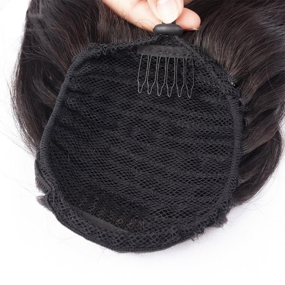 1b/4/27 Straight Drawstring Ponytail African American Hair Extension