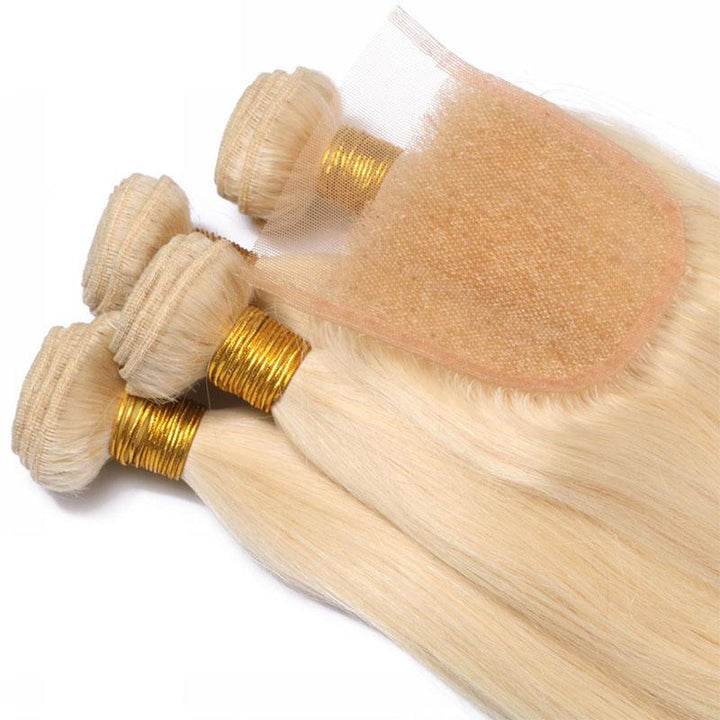 lumiere 613 Blonde 3 Bundles Straight with 4*4 closure Human Virgin Hair - Lumiere hair