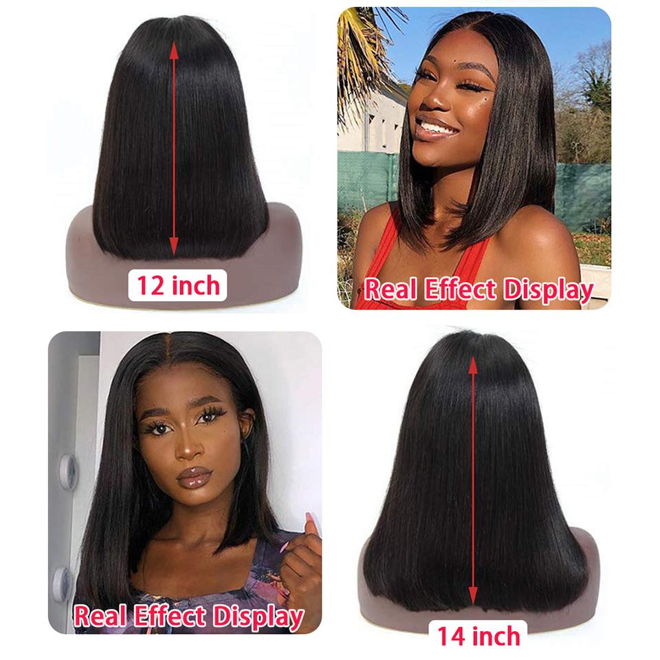 Straight Bob T Part Lace Brazilian Wigs For Black Women