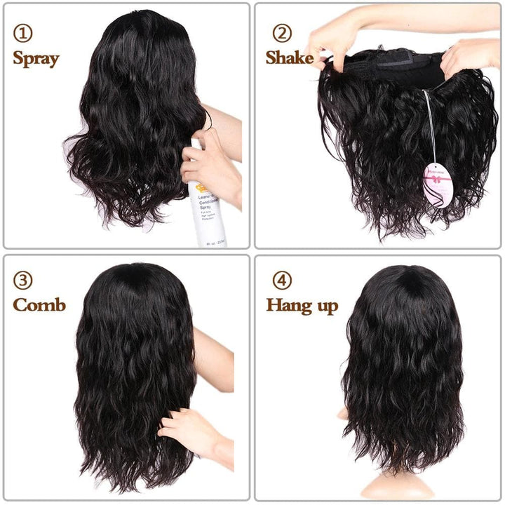 Natural Body Wave Short Bob Full Machine Made None Lace Wig For Black Women