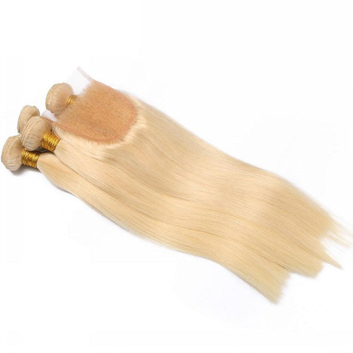 lumiere 613 Blonde 3 Bundles Straight with 4*4 closure Human Virgin Hair - Lumiere hair