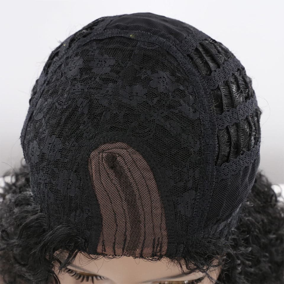 Afro Kinky Curly OP#27 Long Human Hair Wigs For Women None Lace