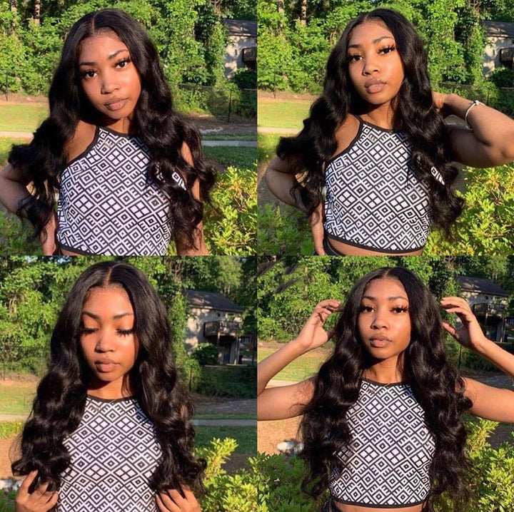 Body Wave U Part Black Brazilian Human Wig 150% Density Human Hair
