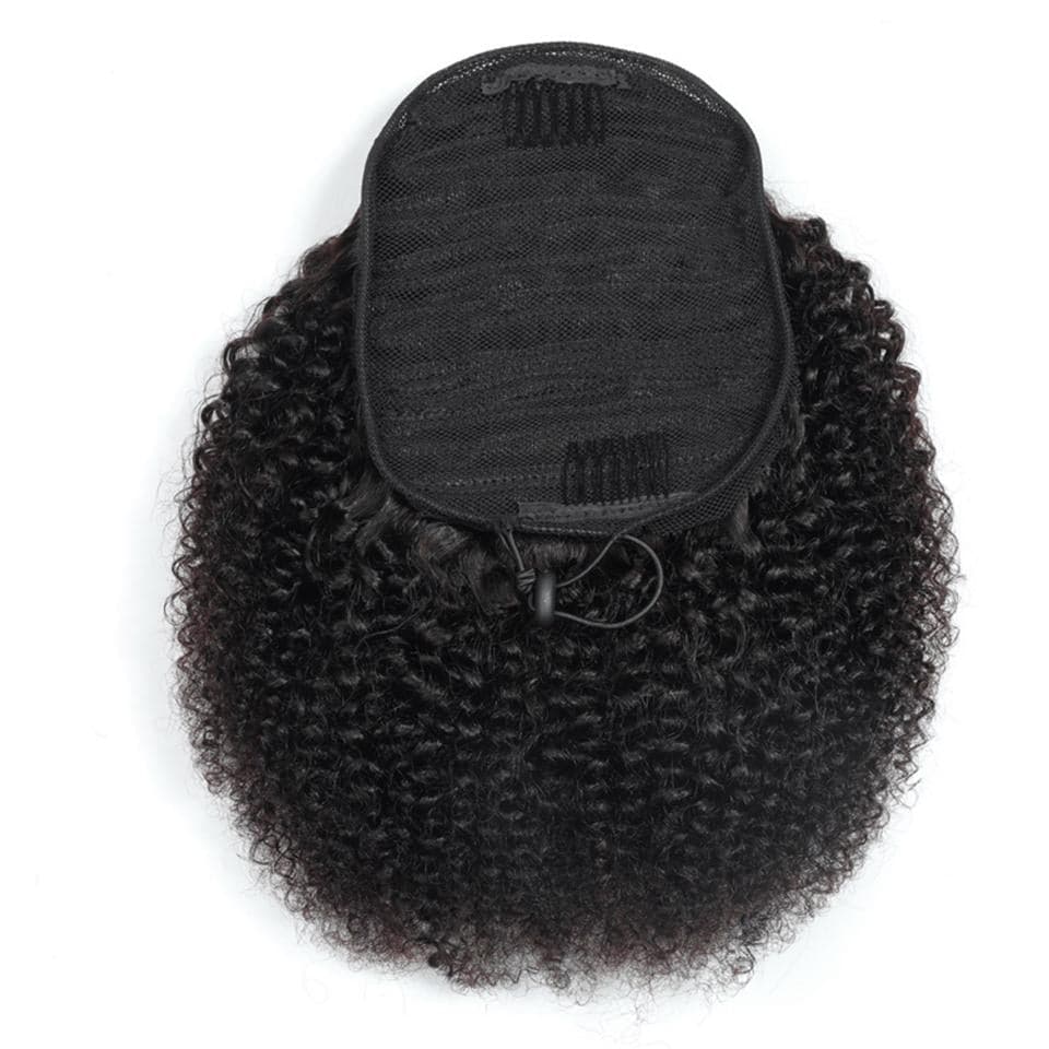 Ship In 24Hours-Lumiere Kinky Curly Drawstring Ponytail Brazilian Human Hair For Women Extensions