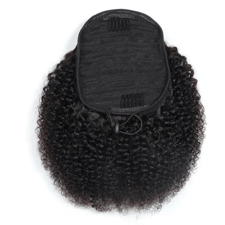 Ship In 24Hours-Lumiere Kinky Curly Drawstring Ponytail Brazilian Human Hair For Women Extensions